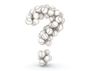 Baseball-balls-in-the-shape-of-a-question-mark